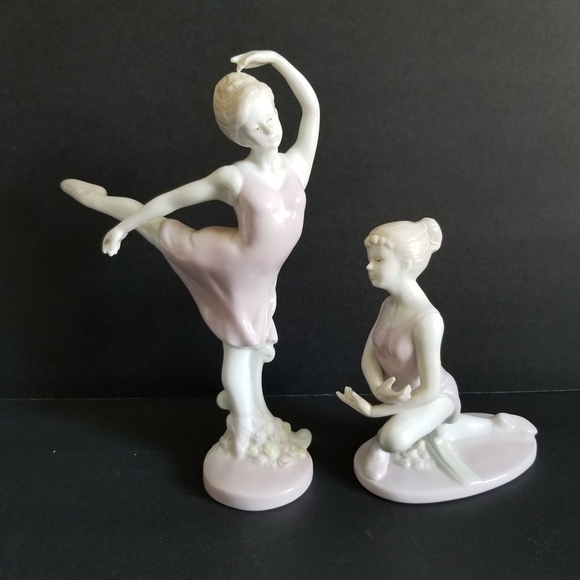 Russ Porcelain Handpainted Ballerinas Set of 2 - Picture 1 of 8